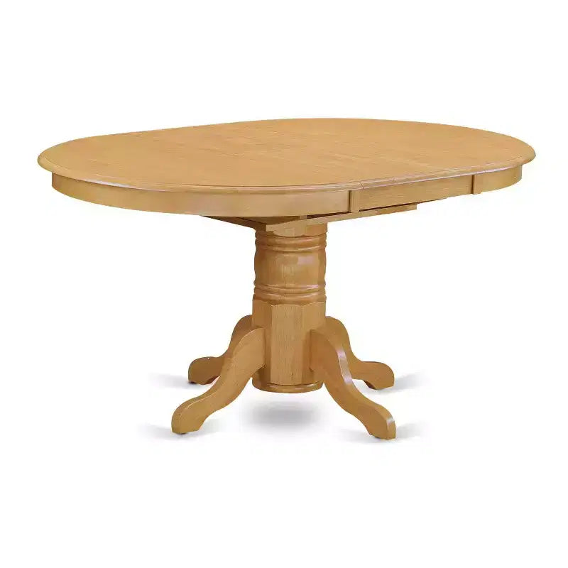 Mesa de comedor HomeStock de 5 piezas con tapa de madera maciza con acabado de roble natural ovalado y 4 sillas Parson con extensión de mariposa