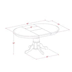 Mesa de comedor HomeStock de 5 piezas con tapa de madera maciza con acabado de roble natural ovalado y 4 sillas Parson con extensión de mariposa