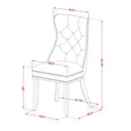 Juego de comedor de 5 piezas con tapa rectangular de madera maciza con acabado negro - Asientos para 4