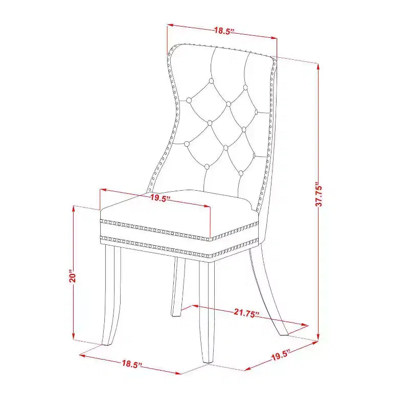 Juego de comedor de 5 piezas con tapa rectangular de madera maciza con acabado negro - Asientos para 4