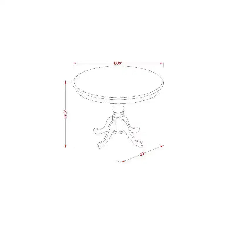 Juego de comedor de 3 piezas con parte superior de madera maciza con acabado de caoba (4 asientos)
