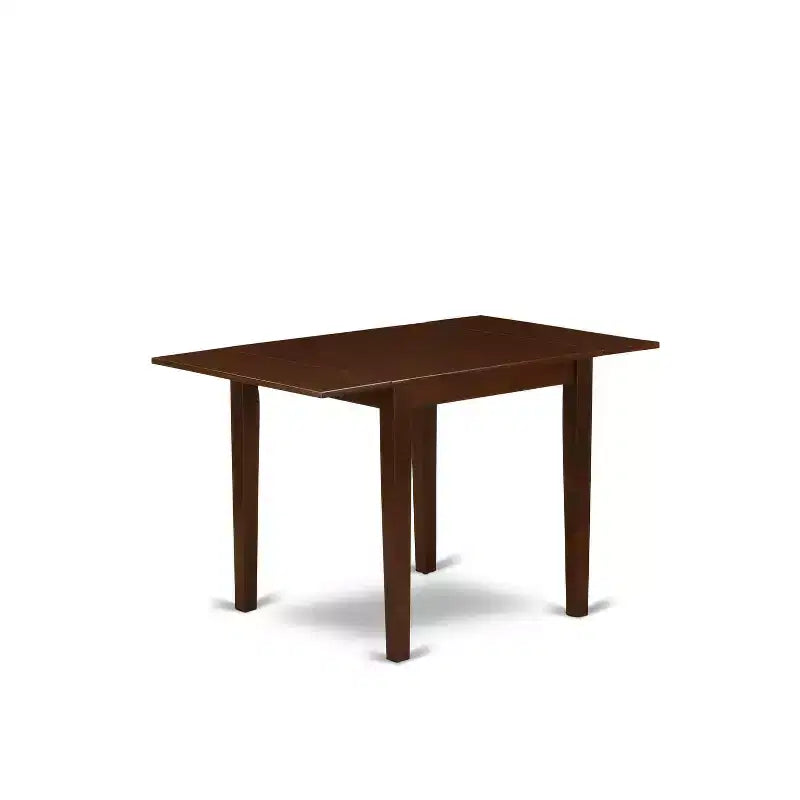 Juego de comedor rectangular tapizado de 5 piezas con tapa de madera maciza con acabado de caoba (capacidad para 4 personas)