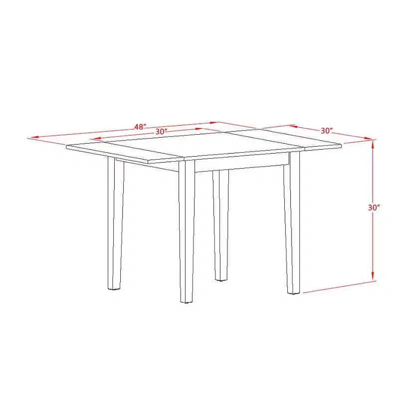Juego de comedor rectangular tapizado de 5 piezas con tapa de madera maciza con acabado de caoba (capacidad para 4 personas)