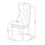 Juego de comedor tapizado redondo de madera maciza de 3 piezas con acabado blanco lino - Asientos para 4