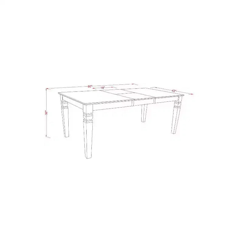 Juego de comedor rectangular - Mesa y sillas de 7 piezas - Mesa de 42/60 pulgadas con extensión - Diseño de respaldo en doble X