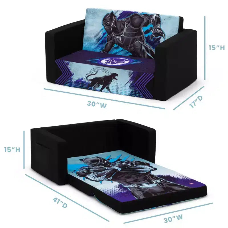 Sofá y sillón desplegable Cozee Black Panther de Delta Children