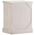 Mesita de noche blanco madera maciza de mango 15.7 x 11.8 x 19.7 in