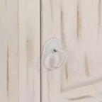 Mesita de noche blanco madera maciza de mango 15.7 x 11.8 x 19.7 in