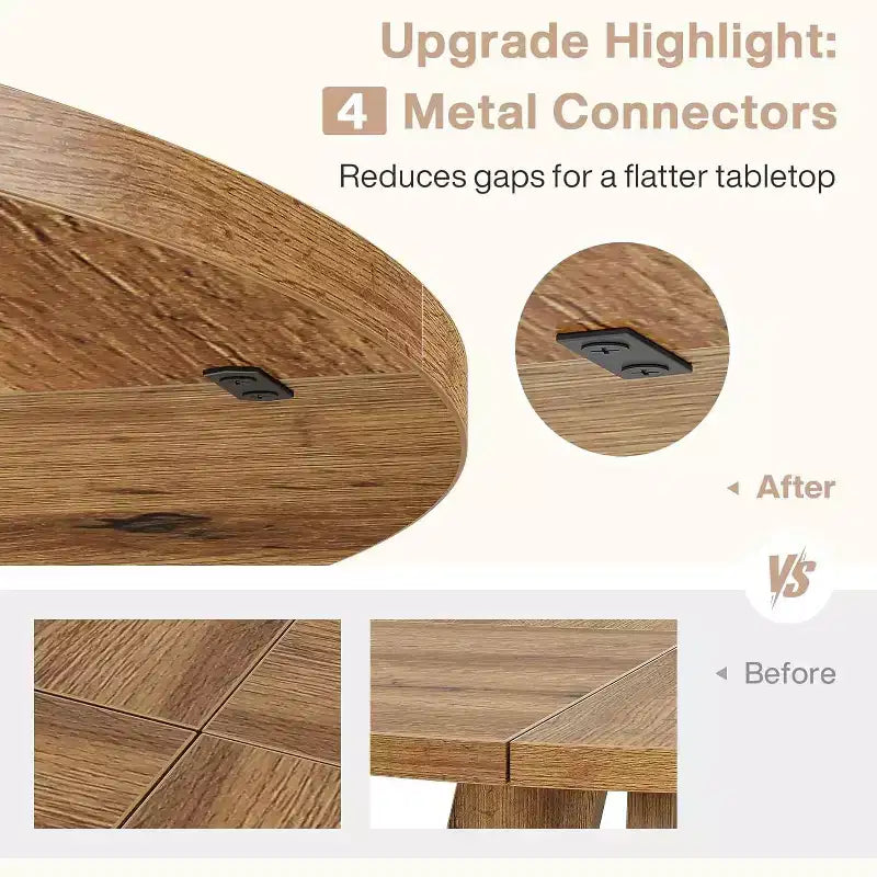 Mesa de comedor redonda de 47", mesa de cocina estilo rústico con base en cruz para comedor, capacidad para 4-6 personas, tablero de madera