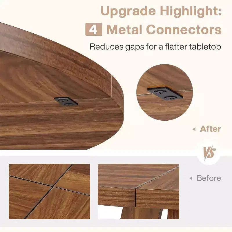 Mesa de comedor redonda de 47", mesa de cocina estilo rústico con base en cruz para comedor, capacidad para 4-6 personas, tablero de madera