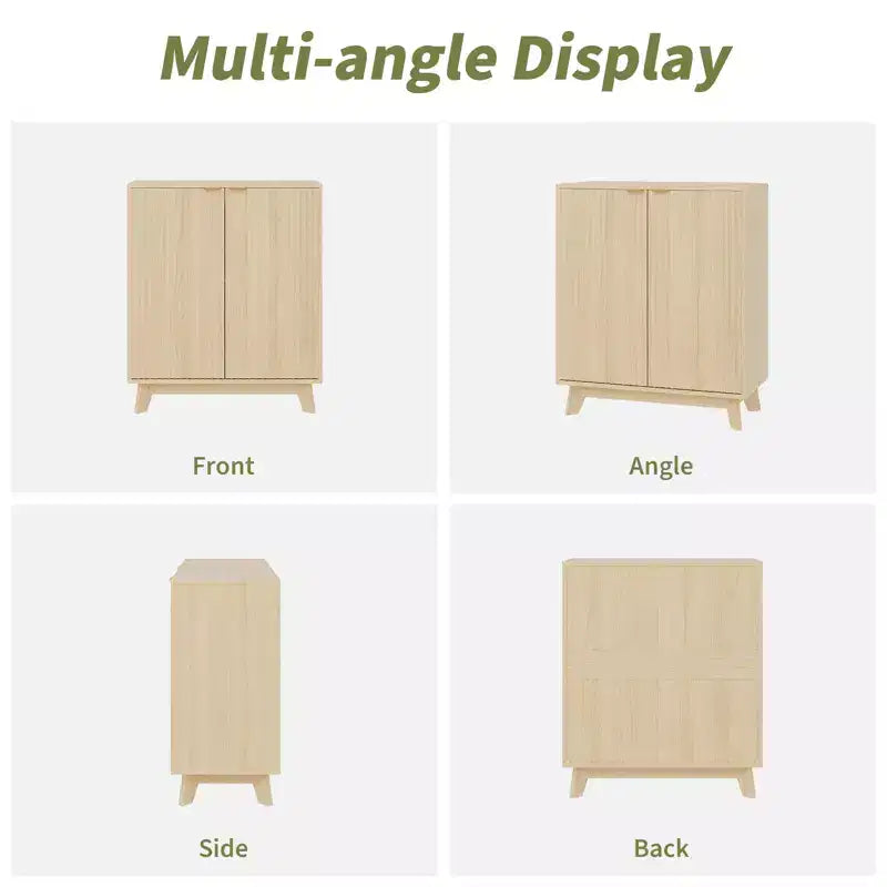 Aparador Buffet de 34.49 pulgadas con almacenamiento, aparador moderno con puertas acanaladas y estantes ajustables, mesa consola de madera para sala de estar