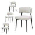 Bestier Modern Armless Office Chairs Set of 4, Upholstered Chairs with Curved Backrest,Sturdy Metal Frame