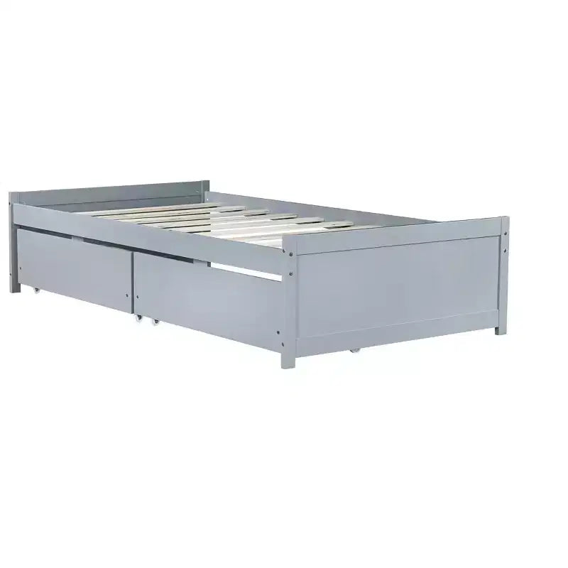 Cama de madera doble Luxystar con 2 cajones para habitaciones de huéspedes y niños