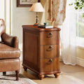 Tribesigns Wood Fully Assembled End Table, 3-Drawers Narrow Slim Side Table, Nightstand for Bedside, Small Spaces, Living Room, Bedroom, Walnut Brown