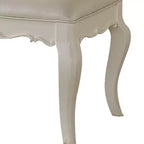 Taburete de tocador Royal Hampton Style de madera y polipiel con asiento acolchado, blanco