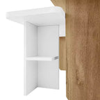 Mesa de centro para sala de estar, juego de 2, de madera natural y acabado moderno, mesas rectangulares anidadas con estante de almacenamiento - Panipeachy
