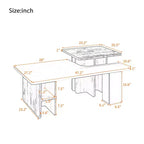 Mesa de centro para sala de estar, juego de 2, de madera natural y acabado moderno, mesas rectangulares anidadas con estante de almacenamiento - Panipeachy
