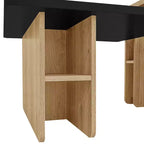 Mesa de centro para sala de estar, juego de 2, de madera natural y acabado moderno, mesas rectangulares anidadas con estante de almacenamiento - Panipeachy