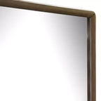 Espejo de cómoda Royal Hampton, marco rectangular de 32 pulgadas, bordes redondeados, madera marrón
