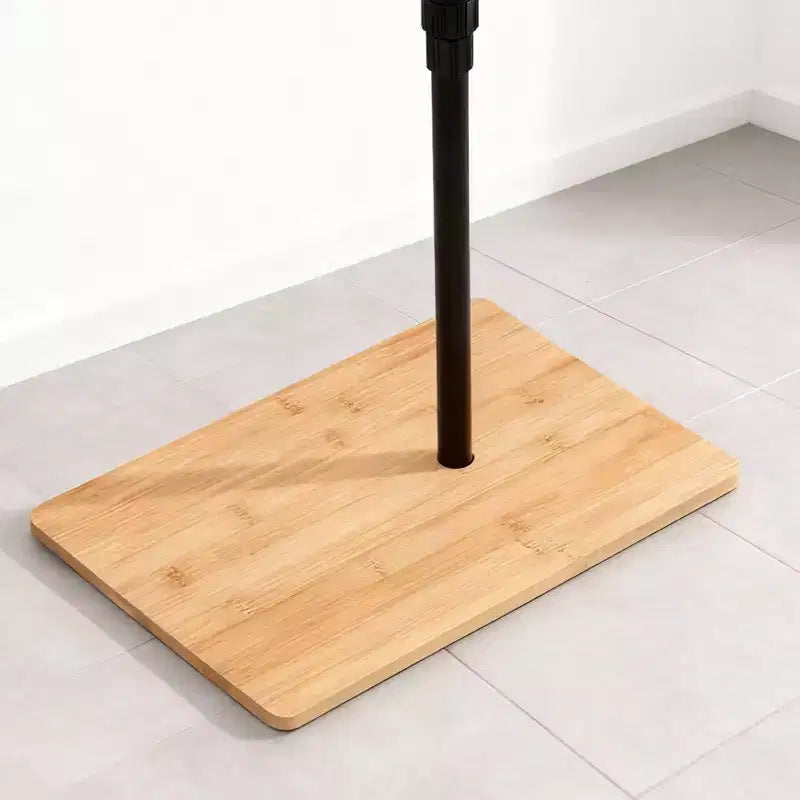 Mesas auxiliares de bambú con altura ajustable para sofá, mesas auxiliares ovaladas de metal en forma de C con ranuras para sala de estar y dormitorio, montaje sencillo, natural