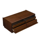 47.2 Mesa de centro rectangular moderna con 4 cajones, 2 estantes de exhibición y tapa de vidrio templado - Panipeachy