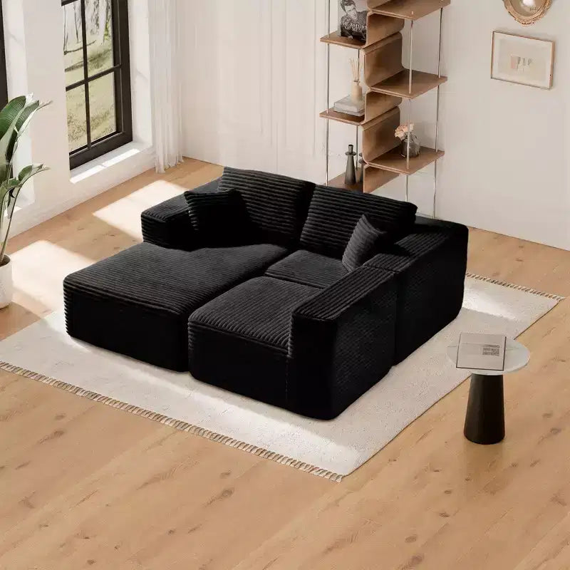 Sofá Seccional Modular PexFix con Chaise en Forma de L, Sofás Nube Modernos Tapizados con Cojines Decorativos para Sala de Estar Dormitorio