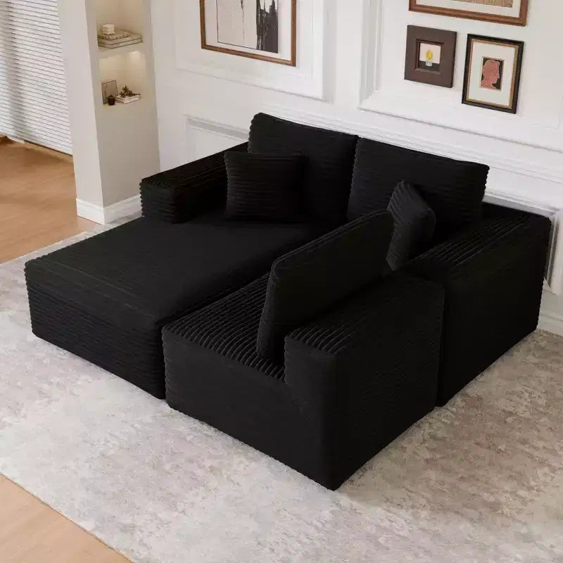 Sofá Seccional Modular PexFix con Chaise en Forma de L, Sofás Nube Modernos Tapizados con Cojines Decorativos para Sala de Estar Dormitorio