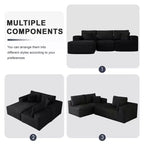 Sofá Seccional Modular PexFix con Chaise en Forma de L, Sofás Nube Modernos Tapizados con Cojines Decorativos para Sala de Estar Dormitorio