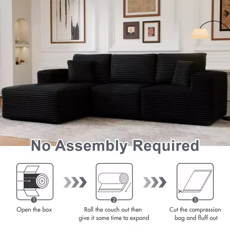 Sofá Seccional Modular PexFix con Chaise en Forma de L, Sofás Nube Modernos Tapizados con Cojines Decorativos para Sala de Estar Dormitorio