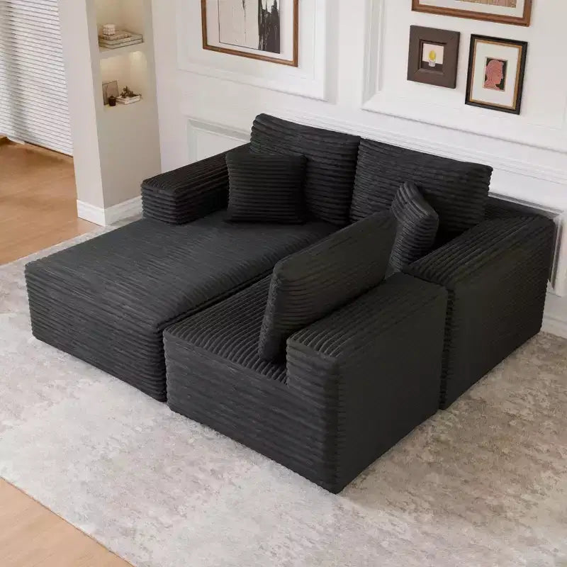 Sofá Seccional Modular PexFix con Chaise en Forma de L, Sofás Nube Modernos Tapizados con Cojines Decorativos para Sala de Estar Dormitorio