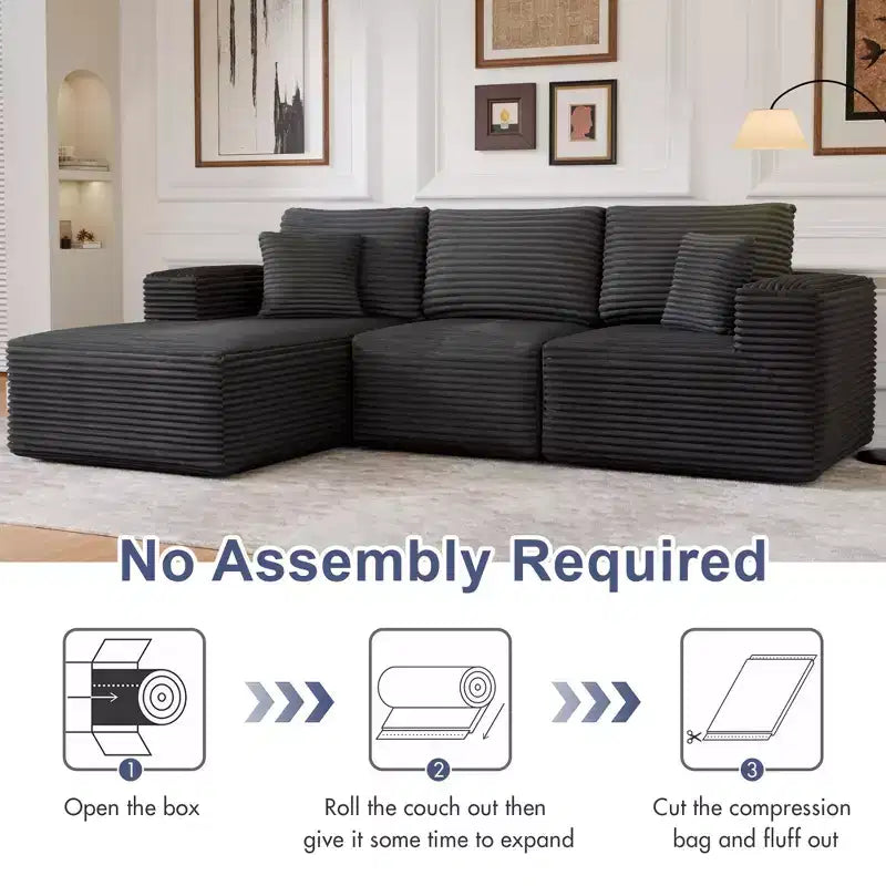 Sofá Seccional Modular PexFix con Chaise en Forma de L, Sofás Nube Modernos Tapizados con Cojines Decorativos para Sala de Estar Dormitorio