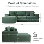 Sofá Seccional Modular PexFix con Chaise en Forma de L, Sofás Nube Modernos Tapizados con Cojines Decorativos para Sala de Estar Dormitorio