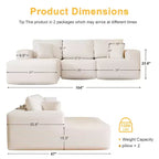 Sofá Seccional Modular PexFix con Chaise en Forma de L, Sofás Nube Modernos Tapizados con Cojines Decorativos para Sala de Estar Dormitorio
