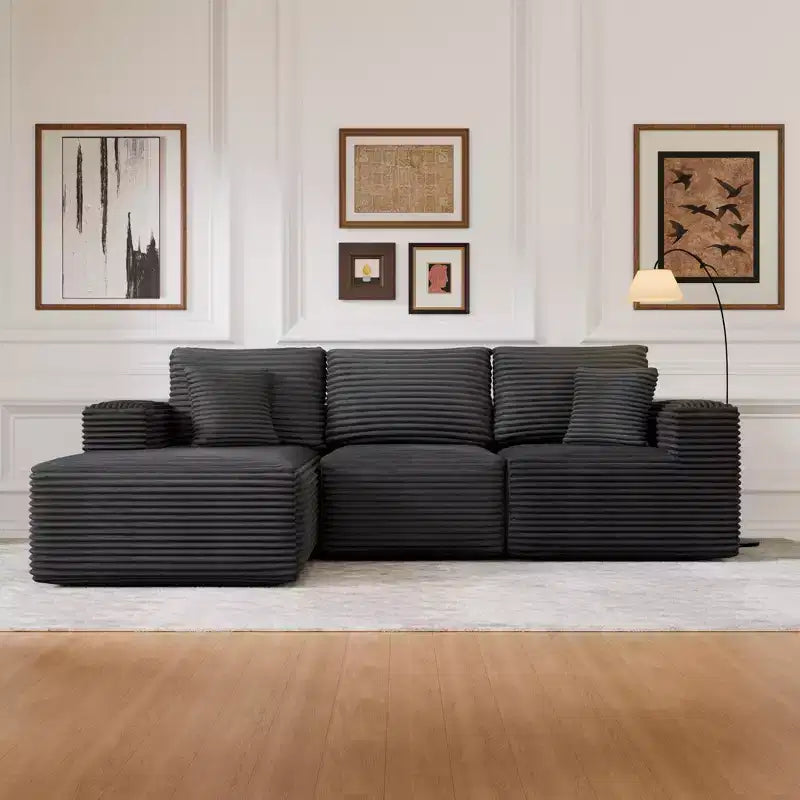 Sofá Seccional Modular PexFix con Chaise en Forma de L, Sofás Nube Modernos Tapizados con Cojines Decorativos para Sala de Estar Dormitorio
