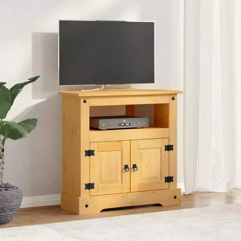 vidaXL Mesa Consola Cera Marrón Madera Maciza de Pino Mesa Consola Mediana - Marrón