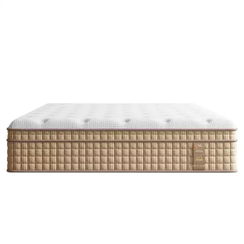 Colchón híbrido Whisen 14 Queen, colchón de espuma viscoelástica, resortes ensacados, sin fibra de vidrio - Beige y blanco