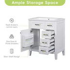 MAYEERTY 30 Mueble bajo de baño sin lavabo, con estructura sólida de MDF y cajones verdes