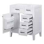 MAYEERTY 30 Mueble bajo de baño sin lavabo, con estructura sólida de MDF y cajones verdes