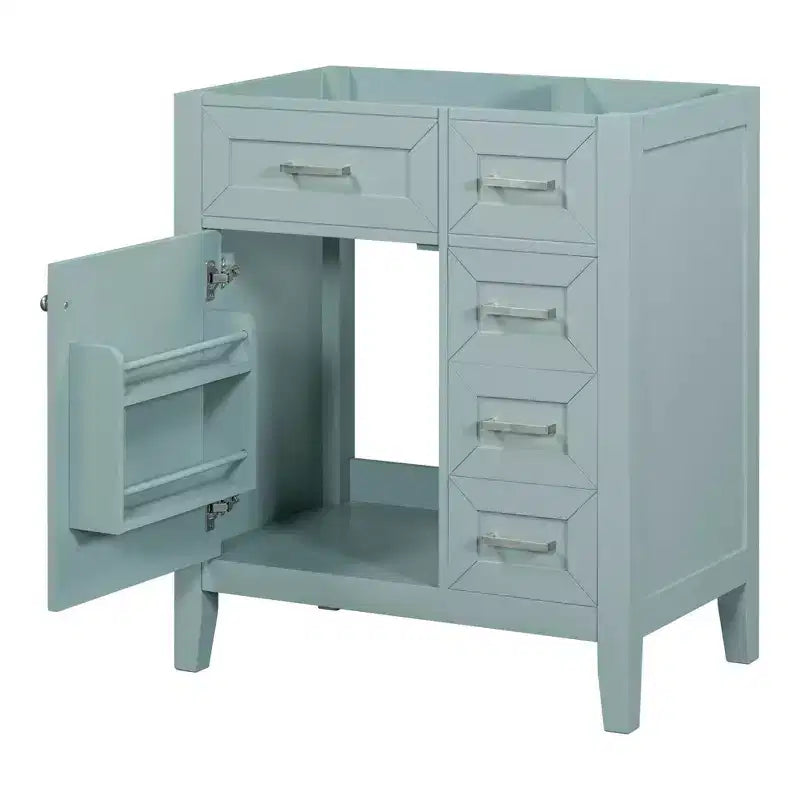 MAYEERTY 30 Mueble bajo de baño sin lavabo, con estructura sólida de MDF y cajones verdes