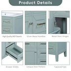 MAYEERTY 30 Mueble bajo de baño sin lavabo, con estructura sólida de MDF y cajones verdes