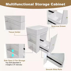 MAYEERTY 20 Tocador de baño Lavabo de cerámica Cajón de almacenamiento de MDF Estante lateral Tirador dorado Baño pequeño
