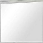 Espejo de cómoda Royal Hampton, cristal biselado, marco de madera maciza rústica blanca de 38x44