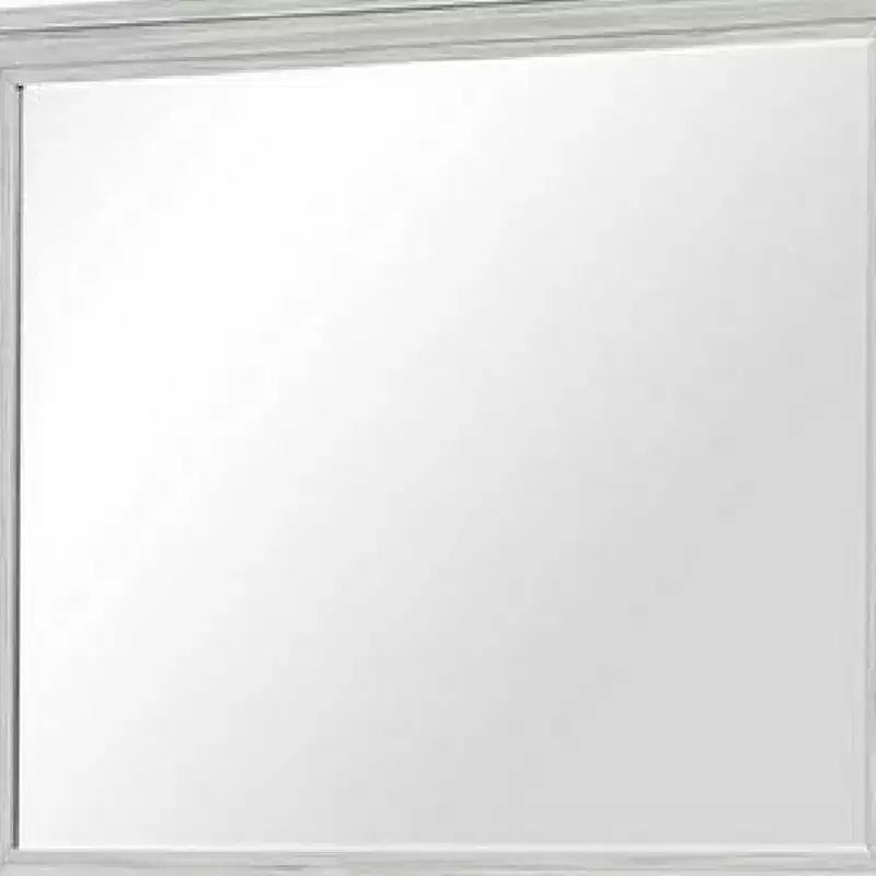 Espejo de cómoda Royal Hampton, cristal biselado, marco de madera maciza rústica blanca de 38x44