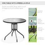 Juego de comedor para patio de 6 piezas para 4 personas con sombrilla, mesa y sillas de exterior con 4 sillas de comedor plegables y mesa redonda de cristal