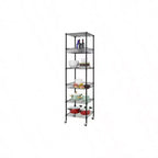 Estantería de Alambre de 6 Niveles Reforzada con Ruedas 18x18x72 - pulgadas Estante de Almacenamiento de Metal Negro Tubo de Acero Grueso Ajustable