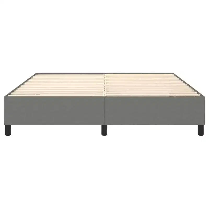 Base de cama Tela gris oscuro (100% poliéster), Contrachapado, Madera manufacturada