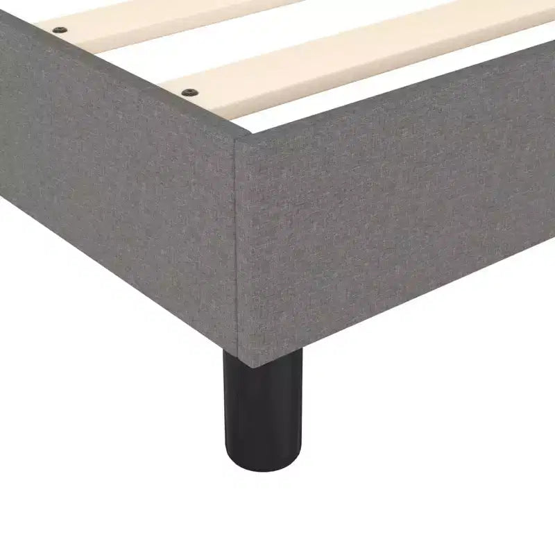 Base de cama Tela gris oscuro (100% poliéster), Contrachapado, Madera manufacturada