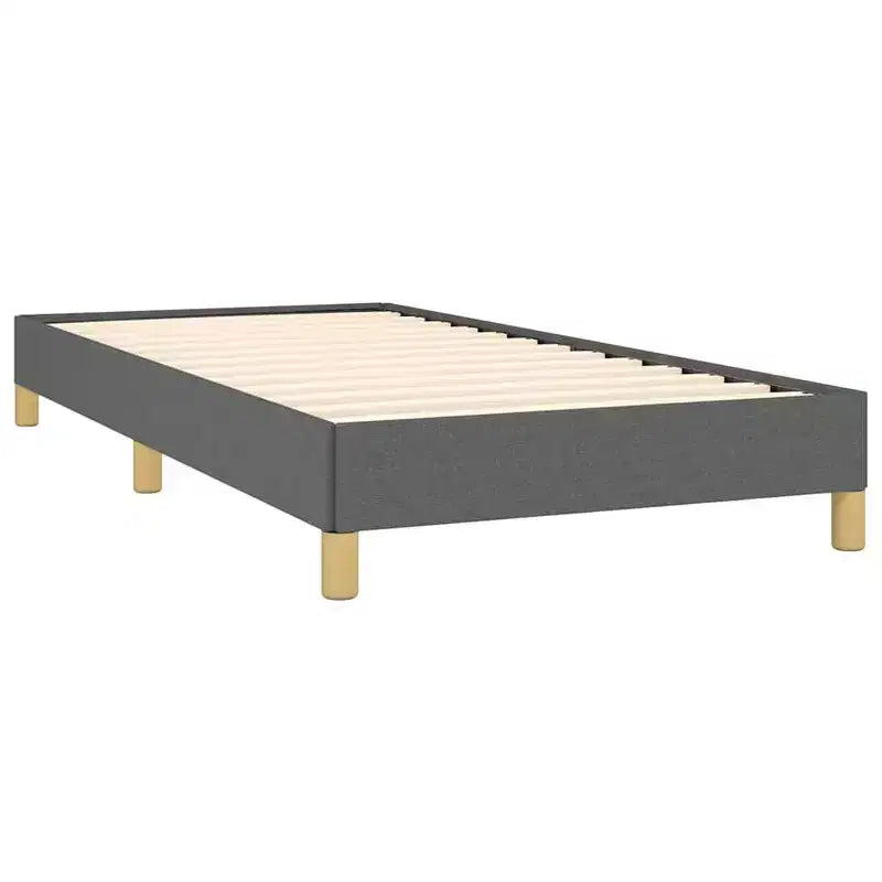Estructura de Cama Poliéster Gris Oscuro, Contrachapado, Madera de Ingeniería Individual XL