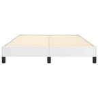 Base de cama de piel sintética blanca, Contrachapado, Madera de ingeniería, Matrimonial