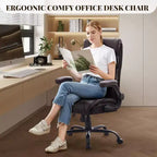 Silla ergonómica de oficina para la oficina en casa, silla ejecutiva de escritorio con respaldo alto, reposapiés retráctil y asiento ancho, silla giratoria de ordenador de alta resistencia